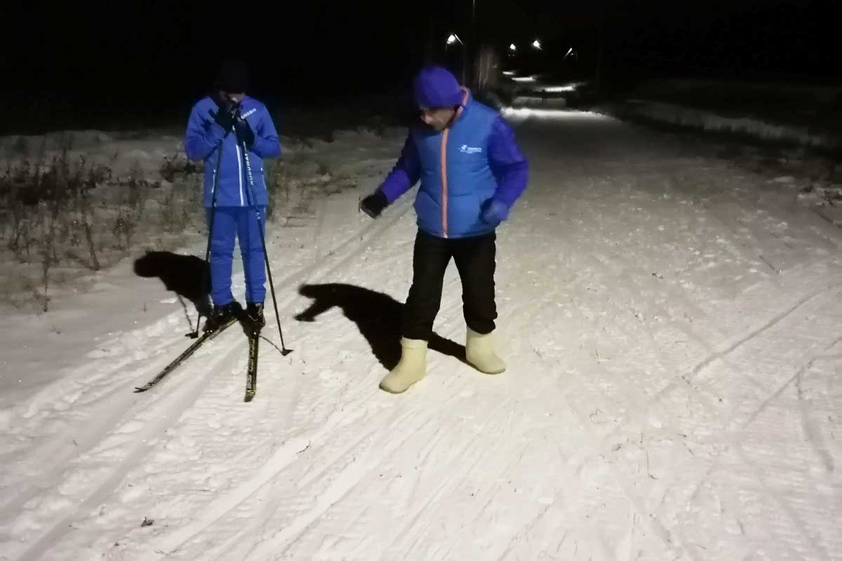 На лыжной трассе